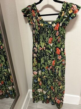 floral maxi strapless dress Baltic Born Womens Chantelle Strapless Maxi Dress | Black + White Floral